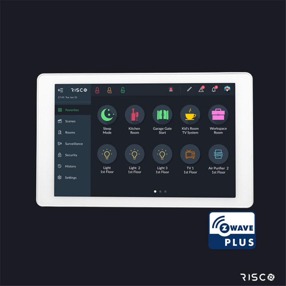 RISCO RisControl Alarm & Smart Home Controller Touchscreen Keypad with Z-Wave Gateway