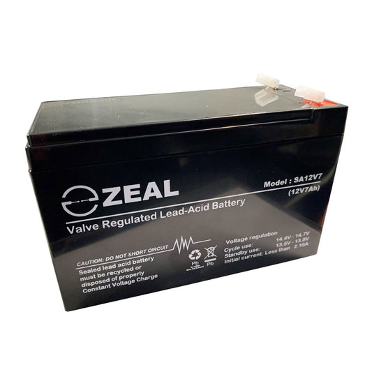 Zeal 12 Volt 7Ah Sealed Lead-Acid Rechargeable Battery