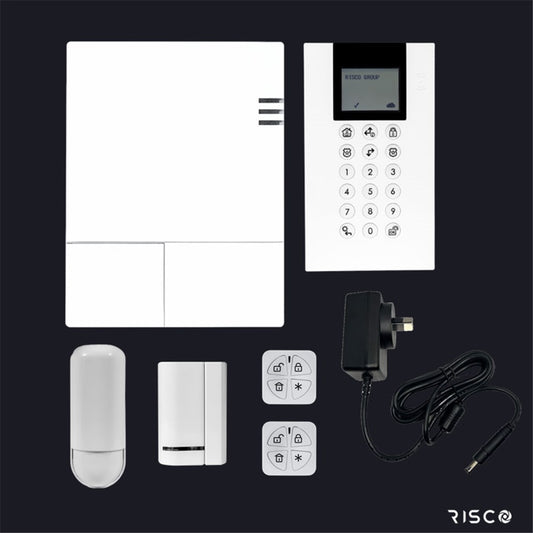 RISCO WiComm Pro Wireless Alarm Kit with Panda Keypad, Piccolo PIR, Reed Switch & 2x Keyfobs