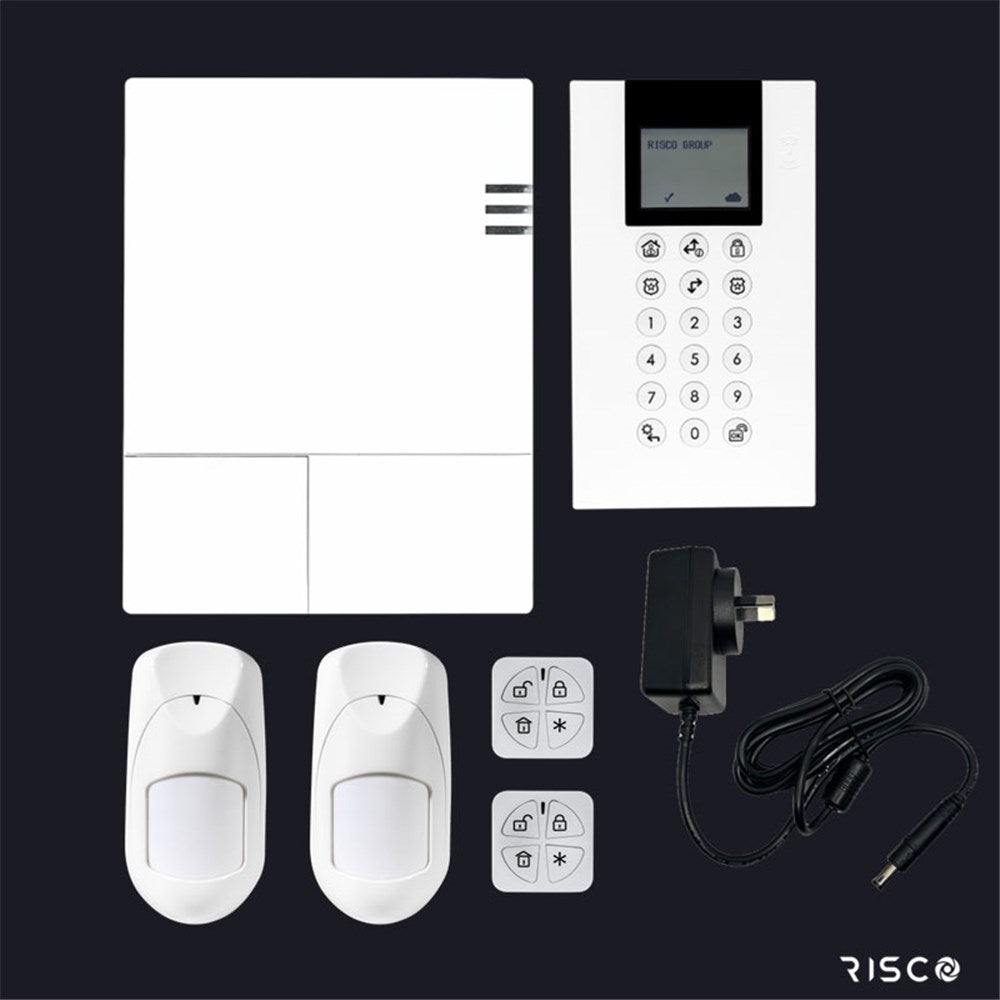 RISCO WiComm Pro Wireless Alarm Kit with Panda Keypad, 2x iWave PIRs & 2x Keyfobs